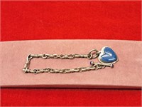 925 Silver Bracelet w/ Blue Heart