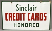 Sinclair Credit Cards Porcelain Sign Petroliana