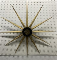 MCM Sunburst Clock Mid-Century Modern