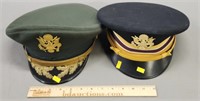 2 US Military Peaked Hats