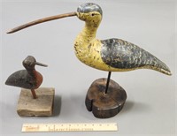 2 Shorebird Wood Carvings