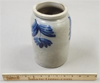 Antique American Crock Blue Decorated as is