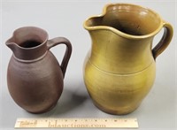 2 Stoneware Pitchers as is