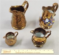 Copper Luster Staffordshire Pitchers