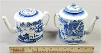2 Canton Chinese Export Teapots