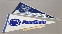 2 Joe Paterno Signed Penn State Pennants