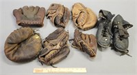 Vintage Baseball Gloves & Cleats