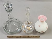 Art Glass Decanters & Vase