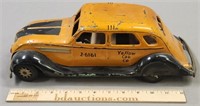 Kingsbury Yellow Cab Co Pressed Steel Toy Car