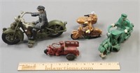 Antique Toy Vehicles incl Cast Iron Crash Car