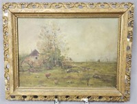 Early Oil Painting Signed R.H. Higgins Field
