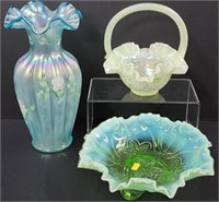 Fenton & Opalescent Art Glass Lot