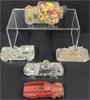 Glass Candy Containers & Sun Rubber Truck