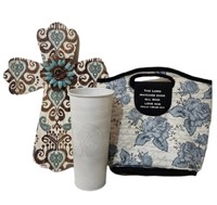 Cross, Vase and Bag