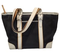 Navy and White Coach Purse