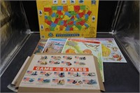 Kids Puzzles & "Game of States" Box Lid