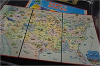 Vintage U.S. Map / Geography Game Boards