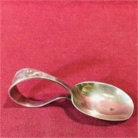 Antique Sterling Silver Birks Baby Feeding Spoon