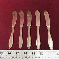 Lot Of 5 Sterling Silver Hallmarked Butter Knives
