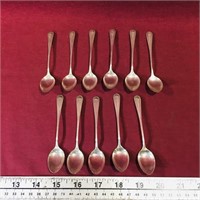 Set Of 11 Antique Sterling Hallmarked Spoons