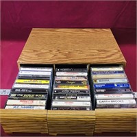 Vintage Cassette Case & 27 Assorted Cassettes