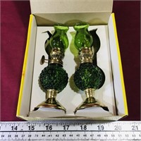 Small Glass Table Lamps Set & Box (Vintage)