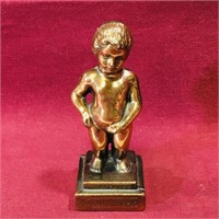 Small Bronze Statue Figurine (Vintage)