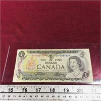 1973 $1 Canadian Banknote Paper Money Bill