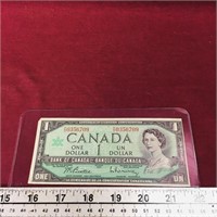 1967 $1 Canadian Banknote Paper Money Bill
