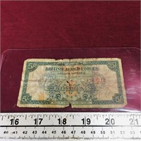 British Armed Forces 5 Shillings Paper Money Bill