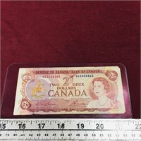 1974 $2 Canadian Banknote Paper Money Bill