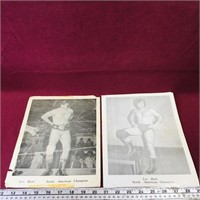Lot Of 2 Vintage Leo Burk Wrestling Photo Prints