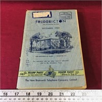 Dec. 1960 Fredericton NB Yellow Pages Book