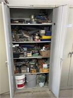 Metal Cabinet And Contents