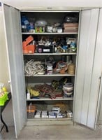 Metal Cabinet And Contents