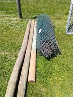 Roll Chain Link Fence & (3) WoodenPosts