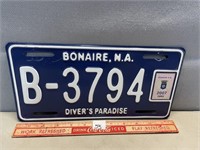 NEAT EMBOSSED BONAIRE N.A. LICENSE PLATE