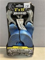 NEW TOW STRAP WITH HOOKS - 2 INCHES BY 15 FEET