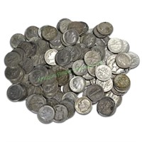 $5 Face Value Roosevelt Dimes- 50 pcs-90% Silver