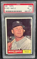 1961 TOPPS MICKEY MANTLE #300 PSA 7 TRADING CARD