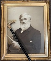 IMPORTANT JAMES W CARMICHAEL GOLD PLATED CANE 1885