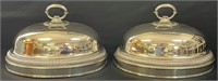 FINE PAIR OF CIRCA 1810 SILVER PLATED FOOD DOMES