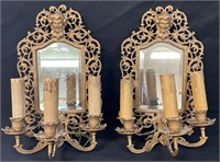 DESIRABLE BRADLEY & HUBBARD BRASS CANDLE SCONCES