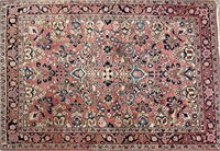 ANTIQUE HAND KNOTTED PERSIAN WOOL RUG W WEAR
