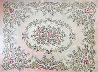 PRETTY PINK & CREAM FLORAL HOOKED RUG