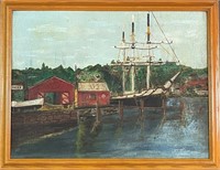 CHARMING SIGNED NAUTICAL OIL PAINTING - 1966
