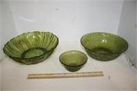 Green Glass Bowls
