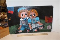 Eloise Raggedy Ann & Andy Painting On Slate