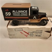 Alliance coin bank car, new in box