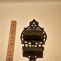 2 tier antique cast iron matchsafe